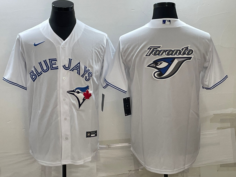 Toronto Blue Jays White Team Big Logo Cool Base Stitched Jersey