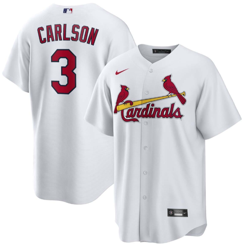 St. Louis Cardinals #3 Dylan Carlson White Cool Base Stitched Jersey