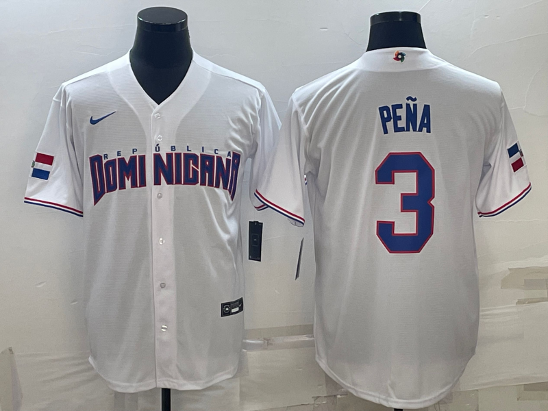 Dominican Republic #3 Jeremy Peña 2023 White World Classic Stitched Jersey