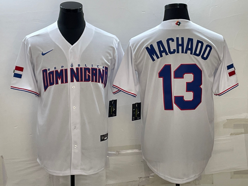 Dominican Republic #13 Manny Machado 2023 White World Classic Stitched Jersey