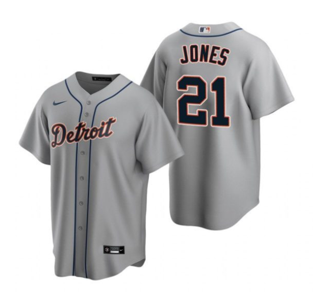 Detroit Tigers #21 Jacoby Jones Grey Cool Base Stitched Jersey