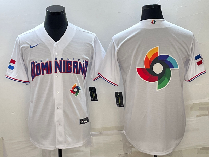 Dominican Republic 2023 White World Big Logo Classic Stitched Jersey