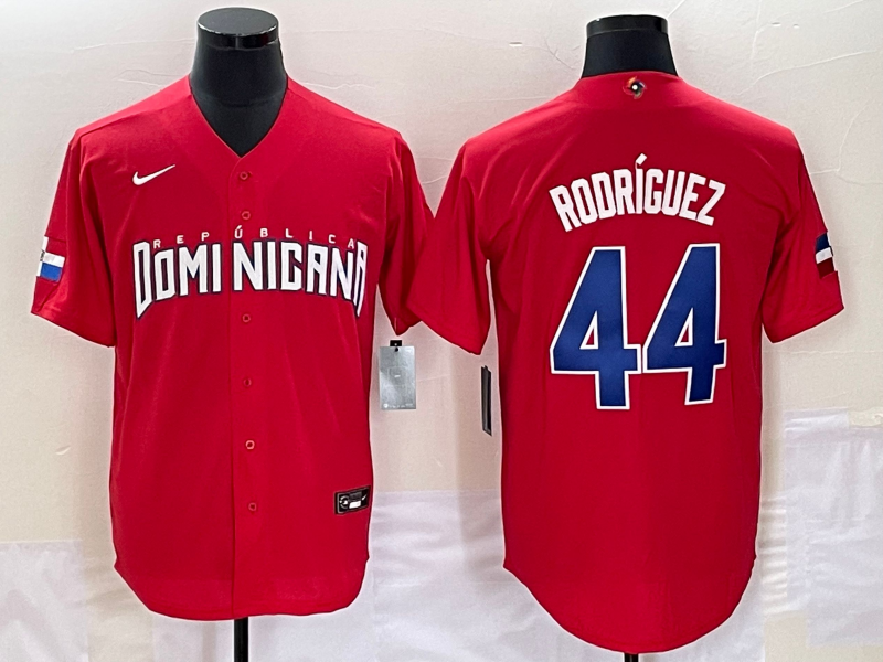 Dominican Republic #44 Julio Rodríguez 2023 Red World Classic Stitched Jersey