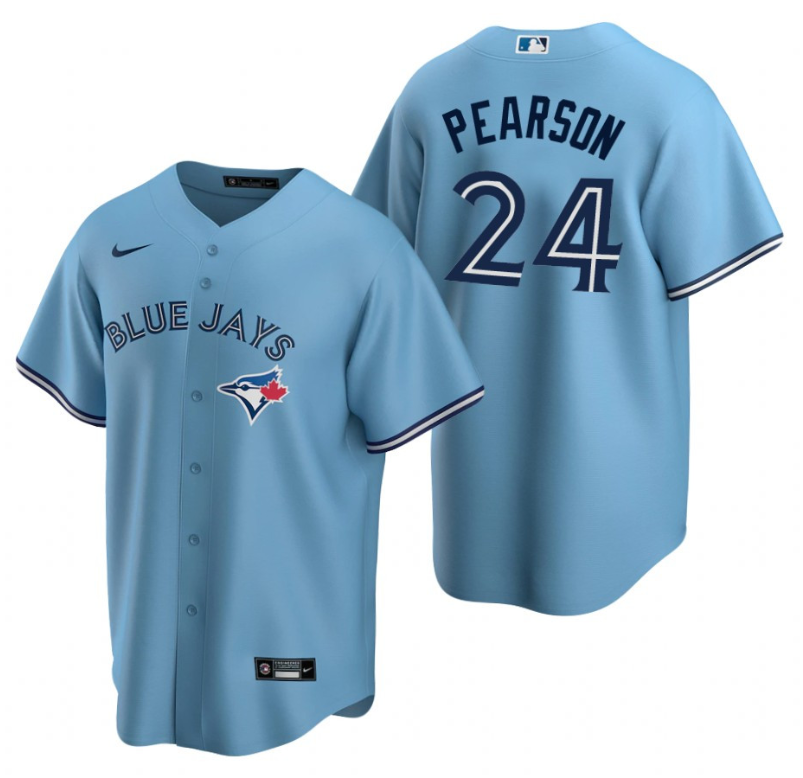 Toronto Blue Jays #24 Nate Pearson Light Blue Cool Base Stitched Jersey