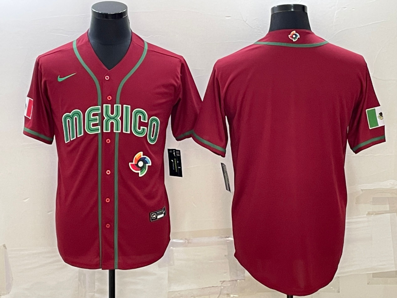Mexico Blank 2023 Red World Classic Stitched Jersey