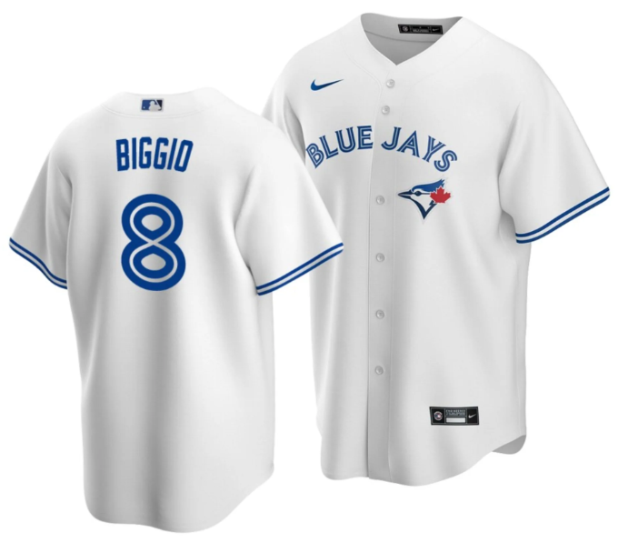 Toronto Blue Jays #8 Cavan Biggio White Cool Base Stitched Jersey