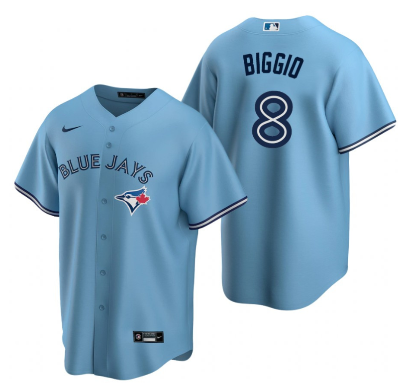 Toronto Blue Jays #8 Cavan Biggio Light Blue Cool Base Stitched Jersey