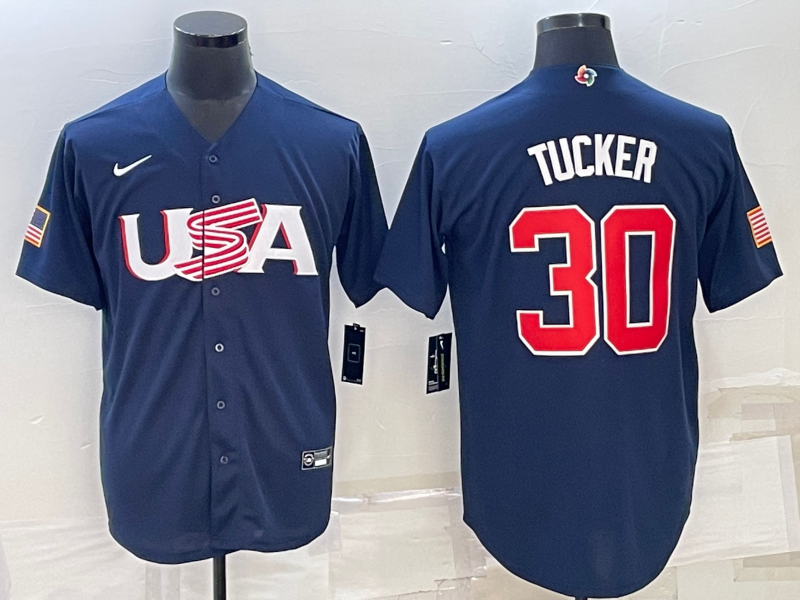 USA #30 Kyle Tucker 2023 Navy World Classic Stitched Jersey