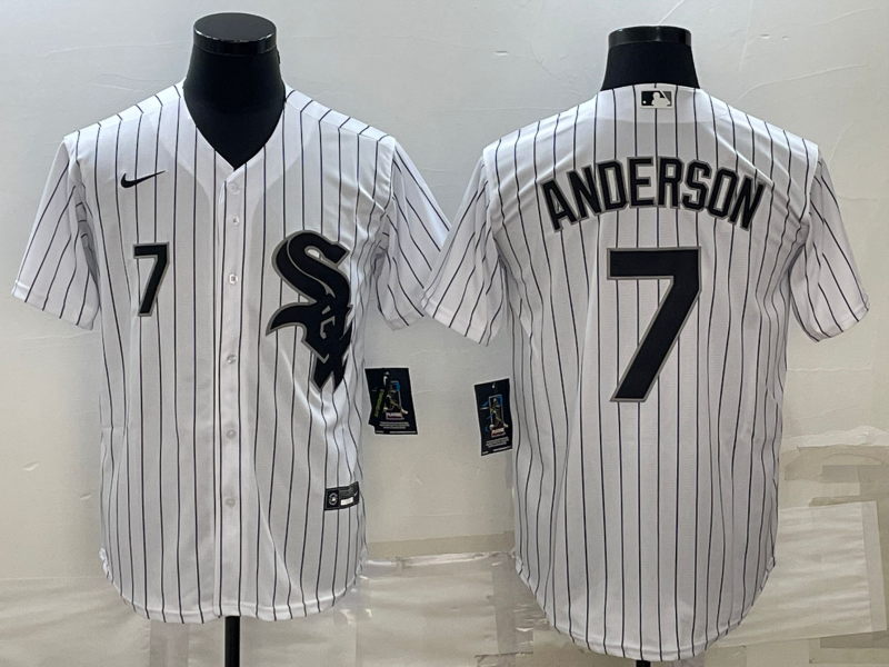 Chicago White Sox #7 Tim Anderson White Cool Base Stitched Jersey