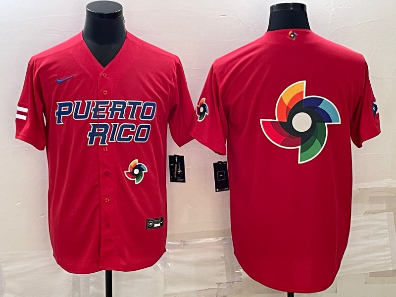 Puerto Rico 2023 Red World Big Logo With Patch Classic Stitched Jersey