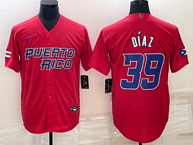 Puerto Rico #39 Edwin Díaz 2023 Red World Classic Stitched Jersey