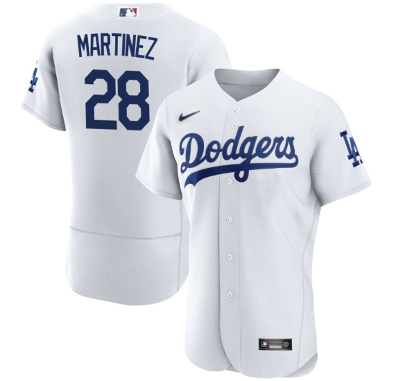 Los Angeles Dodgers #28 J.D. Martinez White Flex Base Stitched Jersey