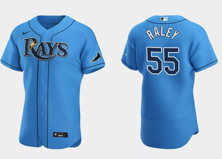Tampa Bay Rays #55 Luke Raley Light Blue Flex Base Stitched Jersey
