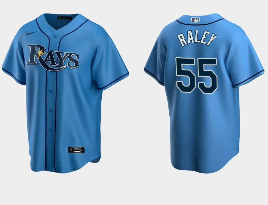 Tampa Bay Rays #55 Luke Raley Light Blue Cool Base Stitched Jersey