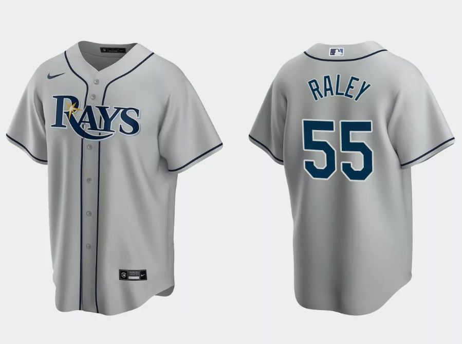 Tampa Bay Rays #55 Luke Raley Grey Cool Base Stitched Jersey