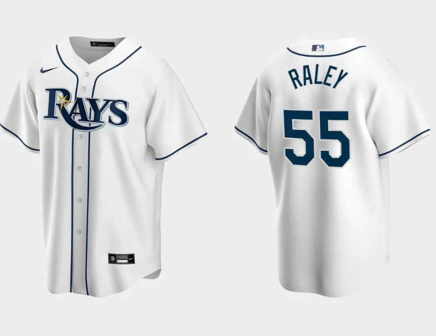 Tampa Bay Rays #55 Luke Raley White Cool Base Stitched Jersey
