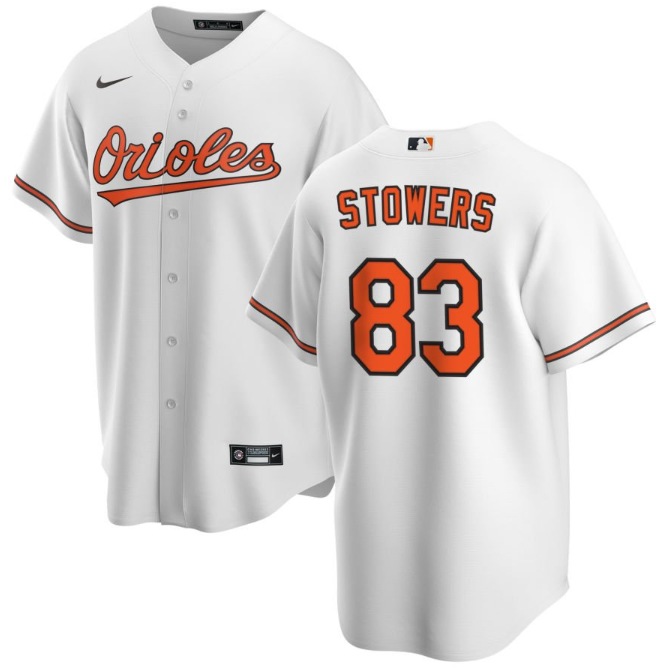 Baltimore Orioles #83 Kyle Stowers White Cool Base Stitched Jersey