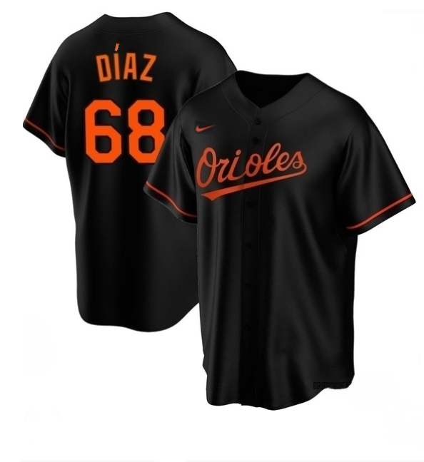 Baltimore Orioles #68 Lewin Díaz Black Cool Base Stitched Jersey