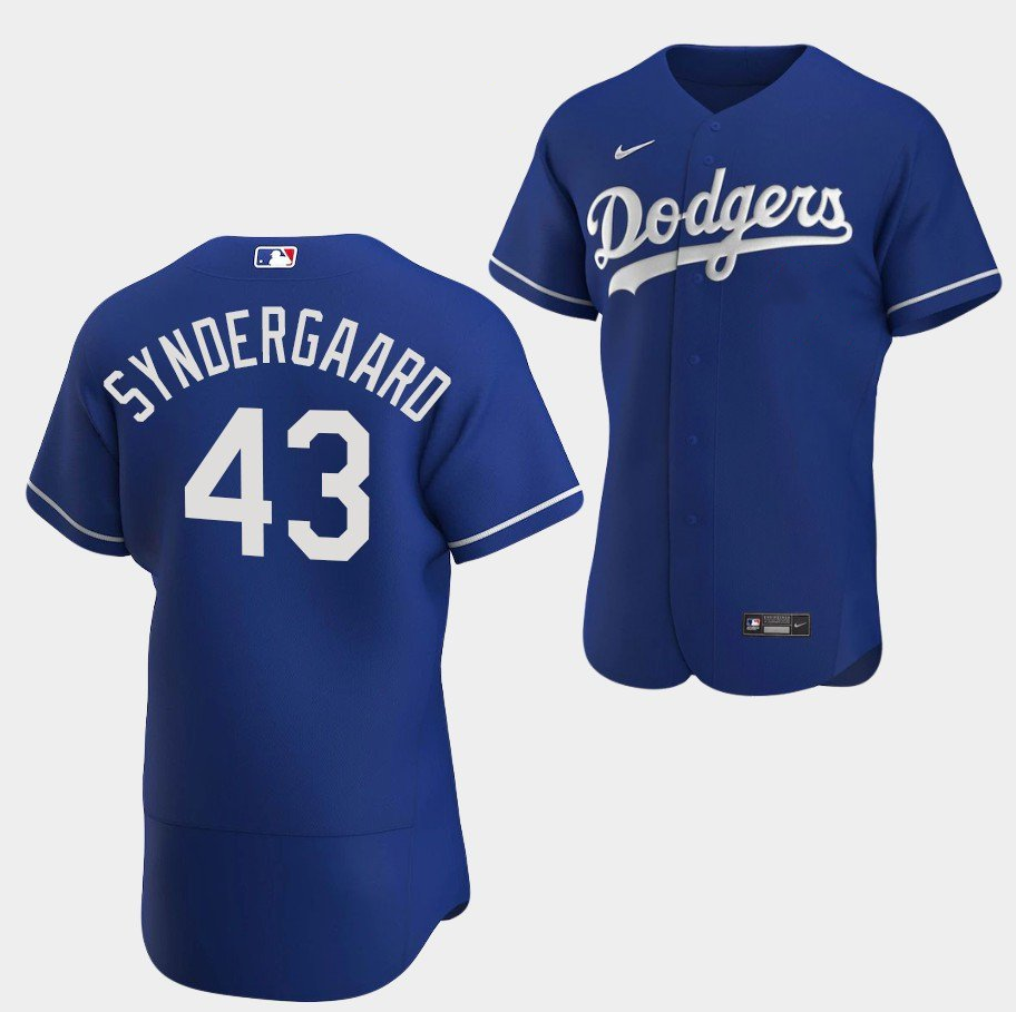 Los Angeles Dodgers #43 Noah Syndergaard Blue Flex Base Stitched Jersey