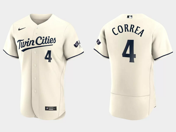 Minnesota Twins #4 Carlos Correa Cream Flex Base Stitched Jersey