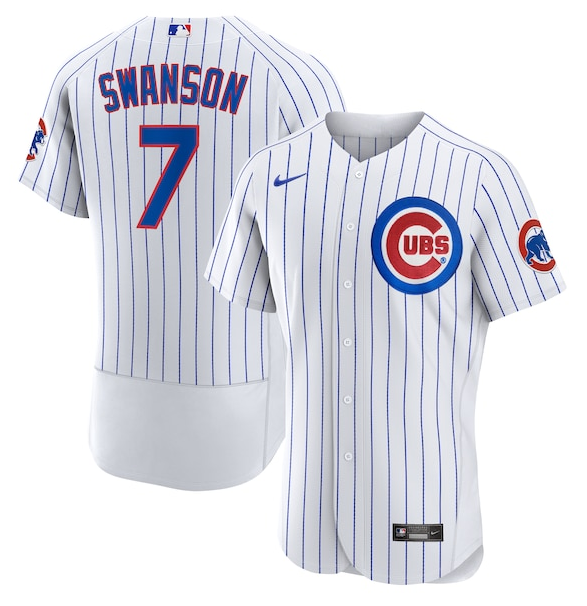 Chicago Cubs #7 Dansby Swanson White Stitched Jersey