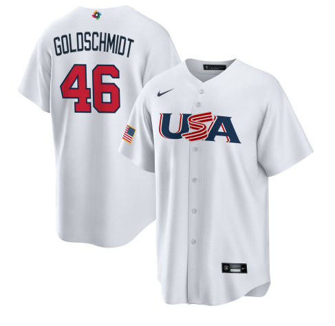 USA #46 Paul Goldschmidt 2023 White World Classic Stitched Jersey