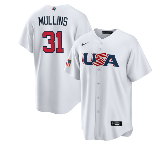 USA #31 Cedric Mullins 2023 White World Classic Stitched Jersey