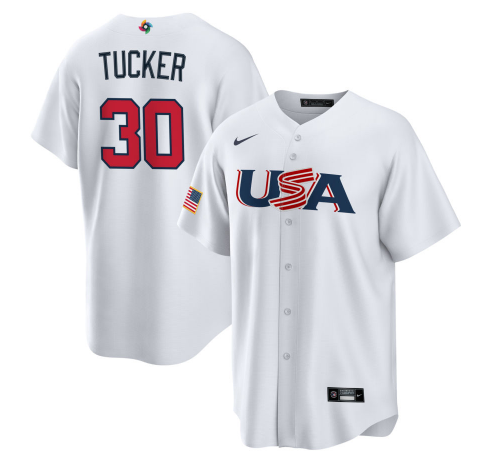 USA #30 Kyle Tucker 2023 White World Classic Stitched Jersey