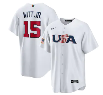 USA #15 Bobby Witt Jr. 2023 White World Classic Stitched Jersey