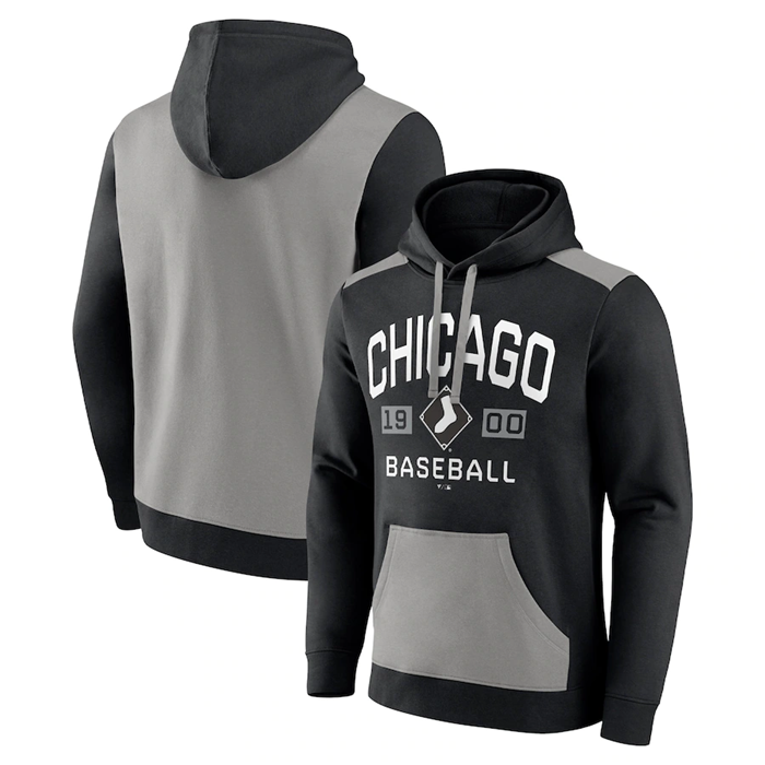 Chicago White Sox Black Grey Chip In Pullover Hoodie
