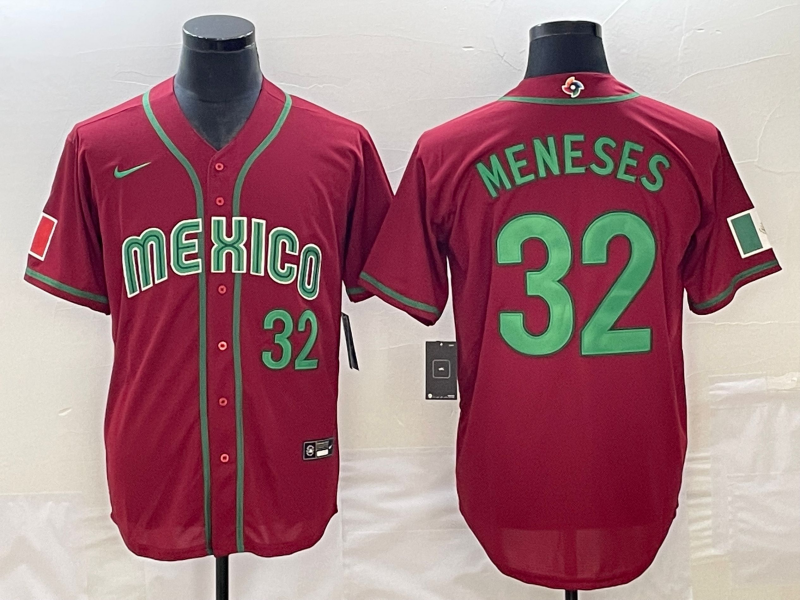 Mexico #32 Joey Meneses 2023 Red World Classic Stitched Jersey
