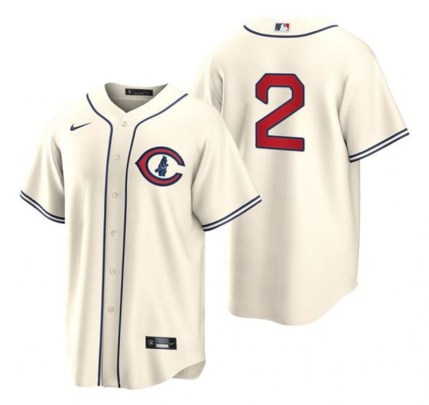 Chicago Cubs #2 Nico Hoerner 2022 Cream Field Of Dreams Cool Base Stitched Jersey