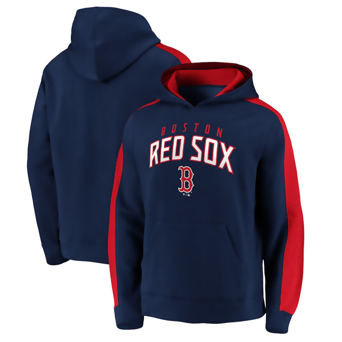 Boston Red Sox Navy Game Time Arch Pullover Hoodie Pullover Hoodie