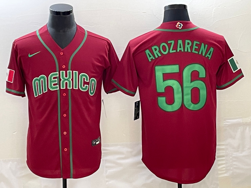 Mexico #56 Randy Arozarena 2023 Red World Classic Stitched Jersey