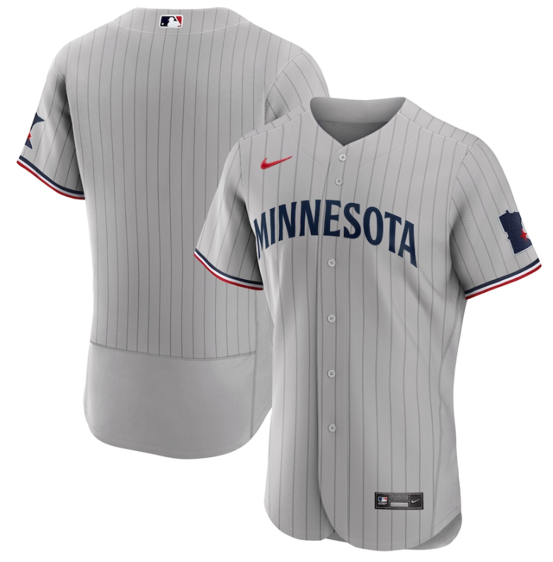 Minnesota Twins Blank Grey 2023 Home Team Flex Base Stitched Jersey