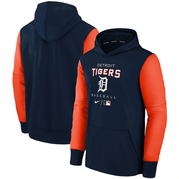 Detroit Tigers Navy 2022 Therma Performance Pullover Hoodie