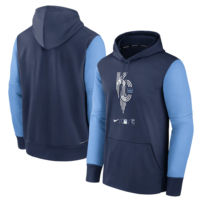 Kansas City Royals Navy 2022 City Connect Therma Performance Pullover Hoodie