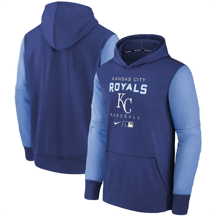 Kansas City Royals Light Blue 2022 Therma Performance Pullover Hoodie