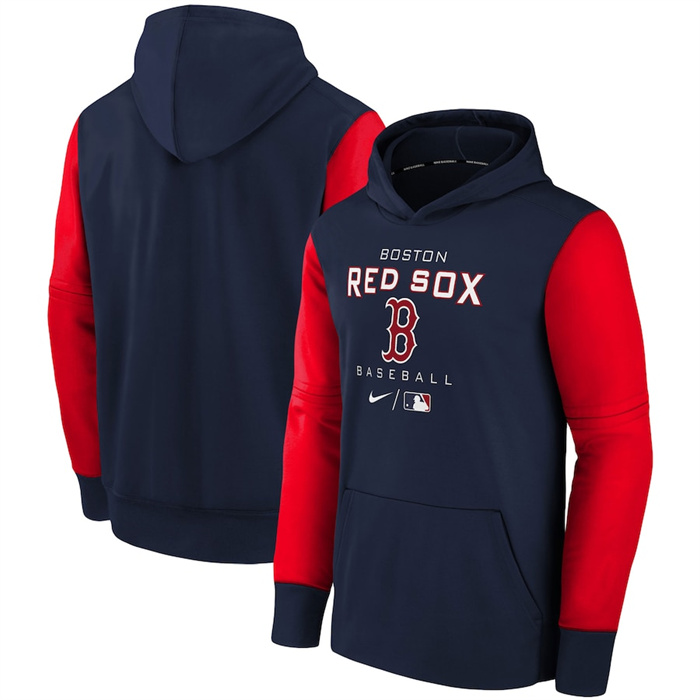 Boston Red Sox Navy 2022 Therma Performance Pullover Hoodie
