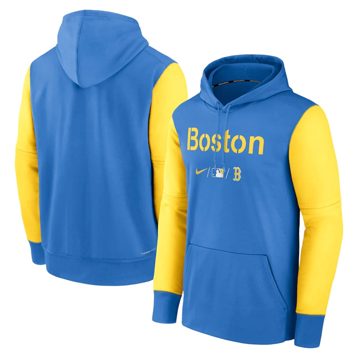 Boston Red Sox Blue 2022 City Connect Therma Performance Pullover Hoodie