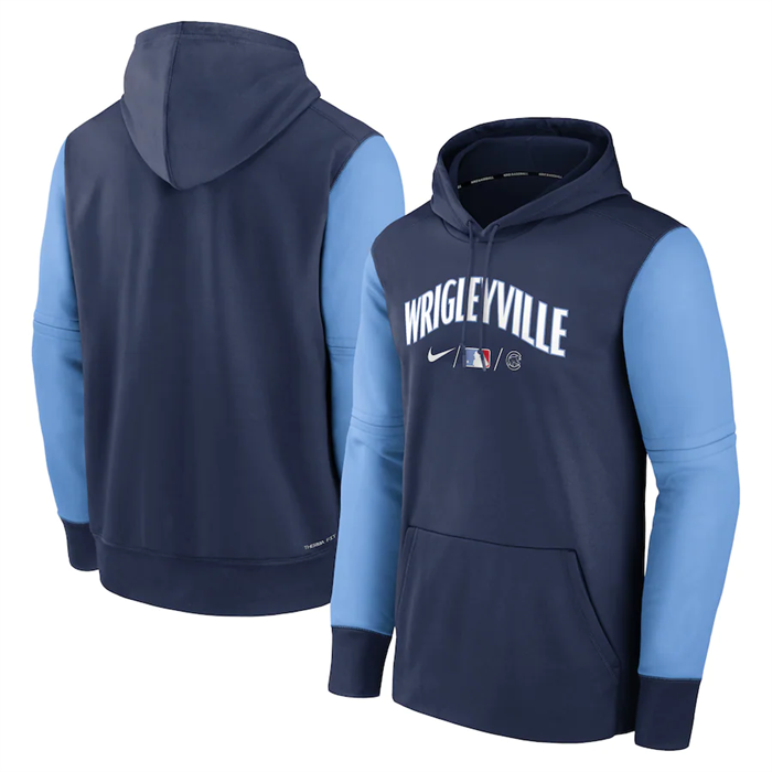 Chicago Cubs Blue 2022 Therma Performance Pullover Hoodie