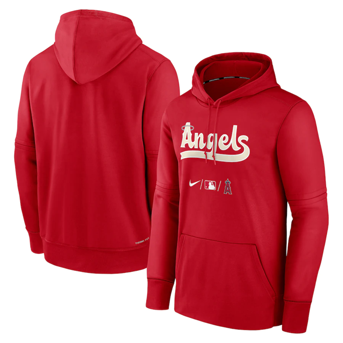 Los Angeles Angels Red 2022 City Connect Therma Performance Pullover Hoodie
