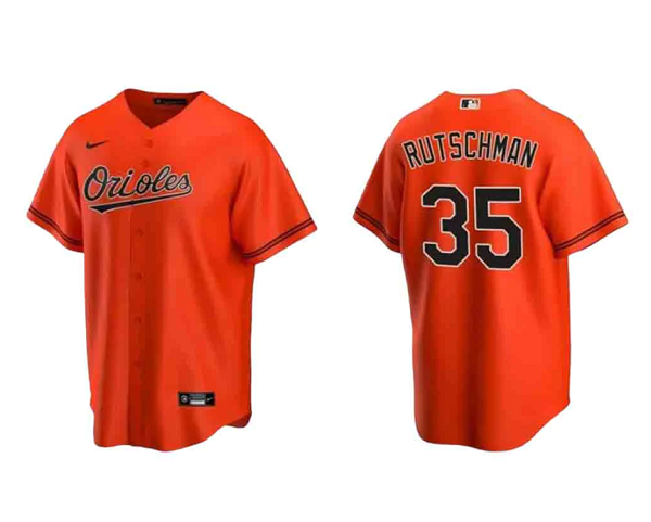 Baltimore Orioles #35 Adley Rutschman Orange Cool Base Stitched Jersey