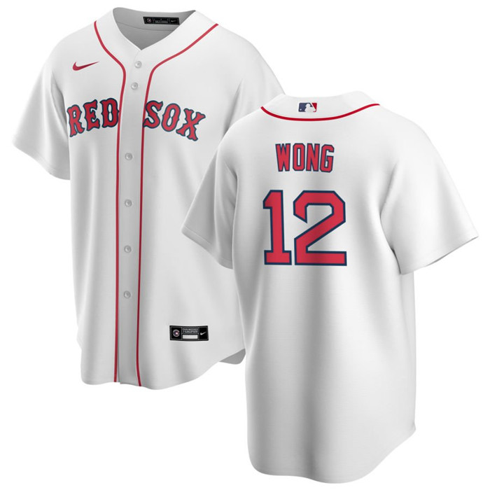 Boston Red Sox #12 Connor Wong White Cool Base Stitched Jersey