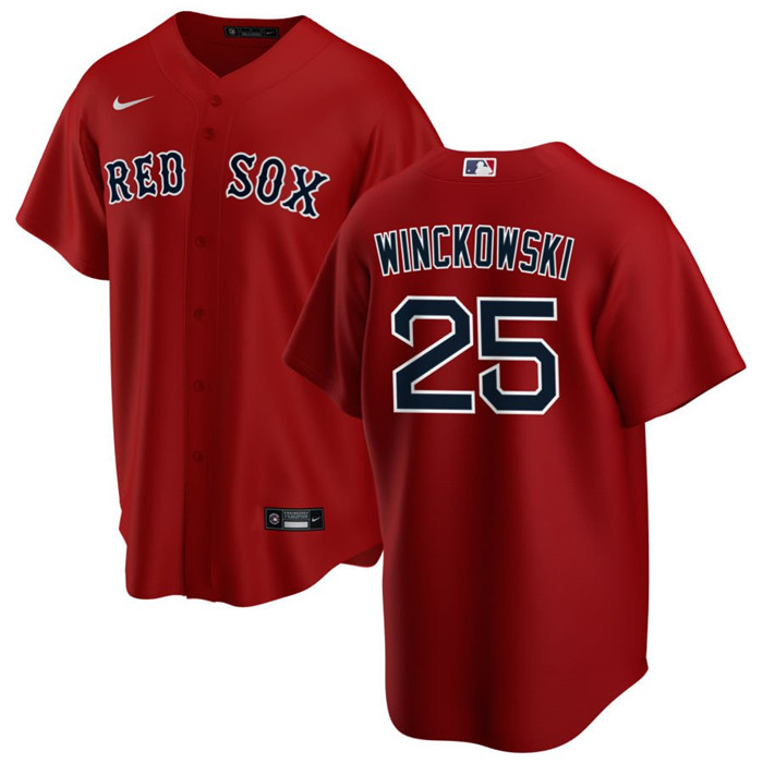 Boston Red Sox #25 Josh Winckowski Red Cool Base Stitched Jersey