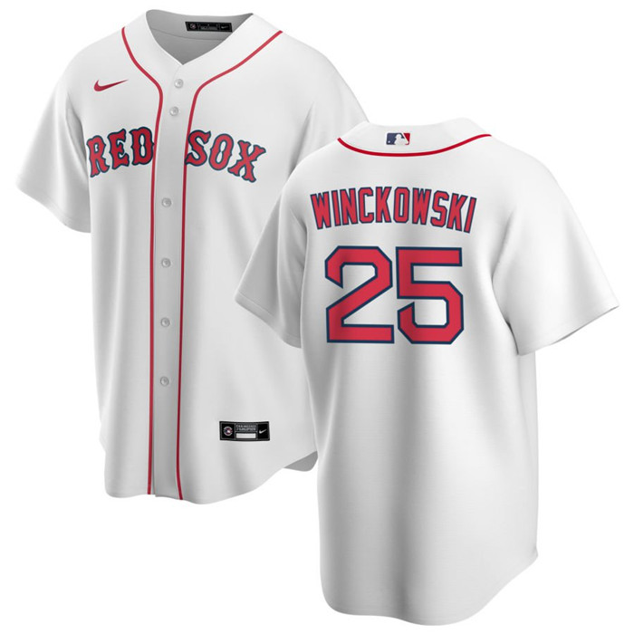 Boston Red Sox #25 Josh Winckowski White Cool Base Stitched Jersey