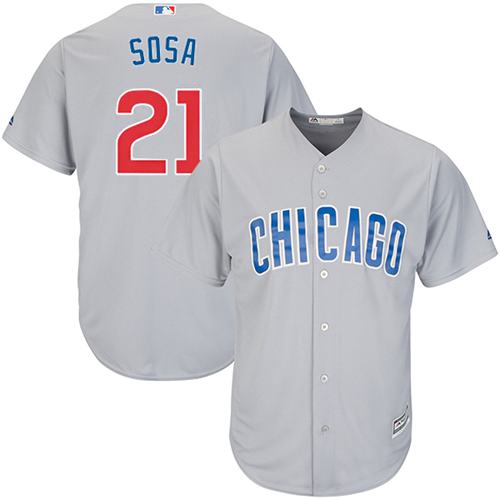 Chicago Cubs #21 Sammy Sosa Gray Road Stitched Jersey
