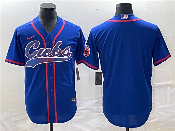 Chicago Cubs Blank Royal Cool Base Stitched Jersey