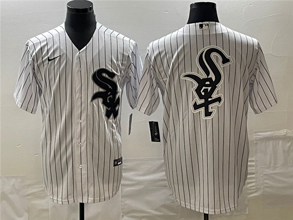Chicago White Sox White Team Big Logo Cool Base Stitched Jersey