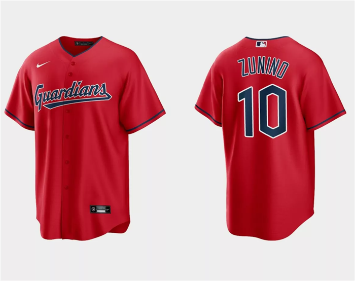 Cleveland Guardians #10 Mike Zunino Red Cool Base Stitched Jersey